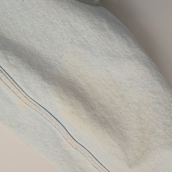 Retro 80's/90's Canadian Wolf Motif Light Blue Denim Streetwear Bomber Jacket - Picture 7 of 14